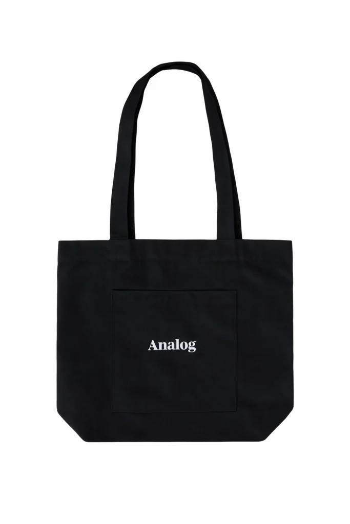 analog black totebag